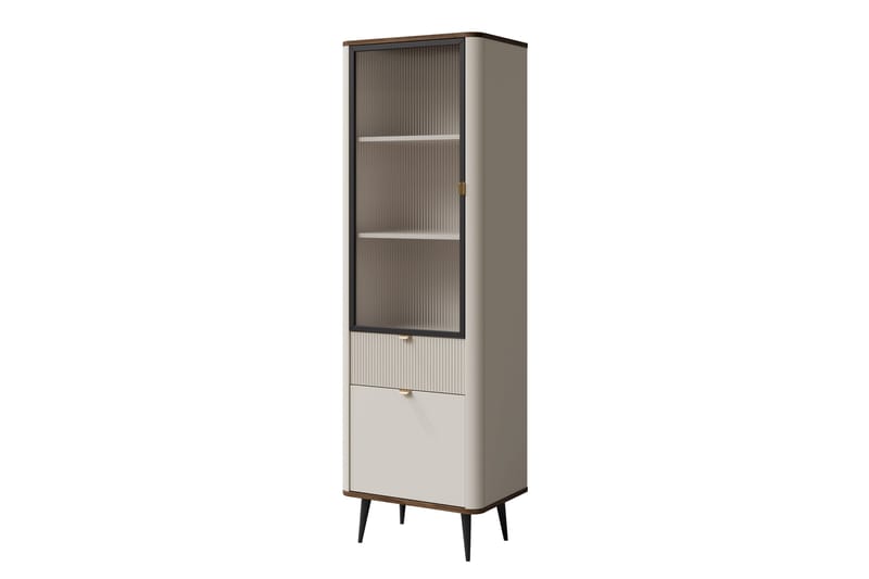 Cucina Vitrineskap 60x191 cm - Beige - Oppbevaring - Skap - Vitrineskap