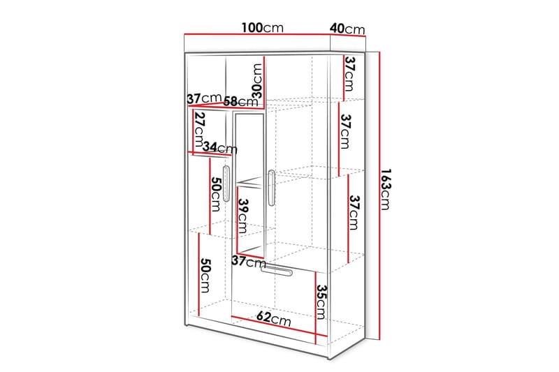 Decona Highboard - Mørk Grå/Lys Grå/Hvit/Beige - Oppbevaring - Skap - Oppbevaringsskap