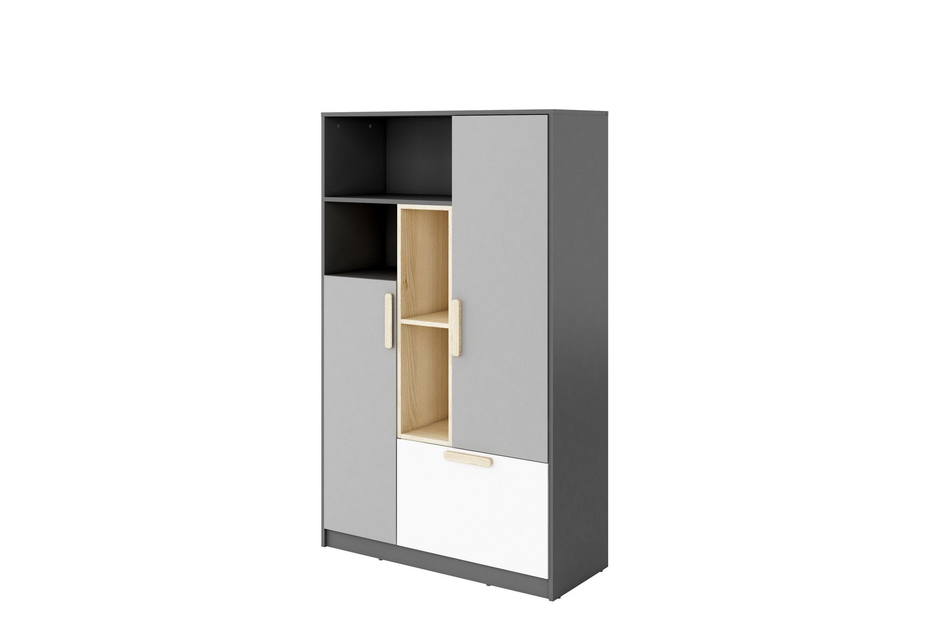 Decona Highboard - Mørk Grå/Lys Grå/Hvit/Beige