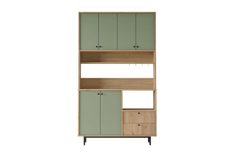 Donae Highboard, Eik/Grønn