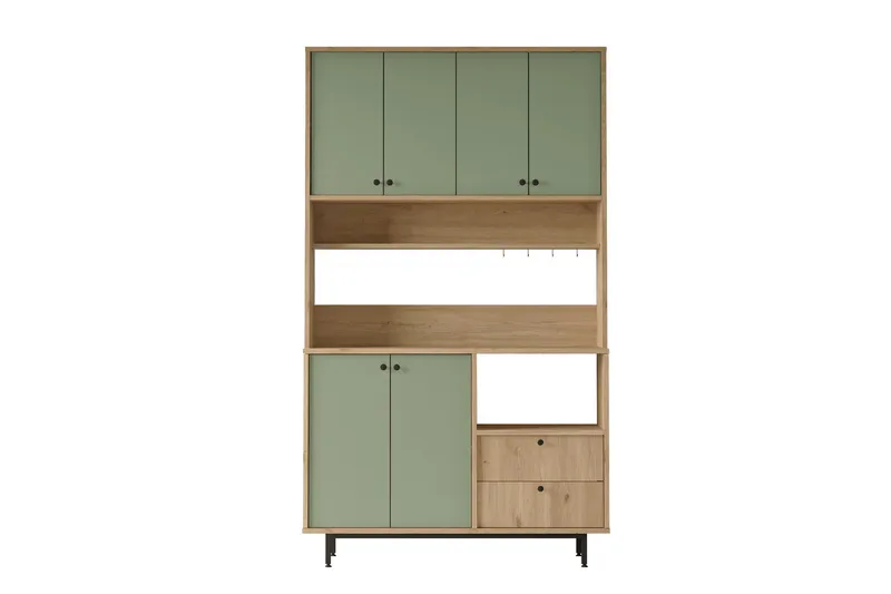 Donae Highboard, Eik/Grønn