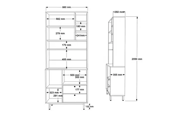 Donae Highboard - Eik/Grønn - Oppbevaring - Skap - Oppbevaringsskap
