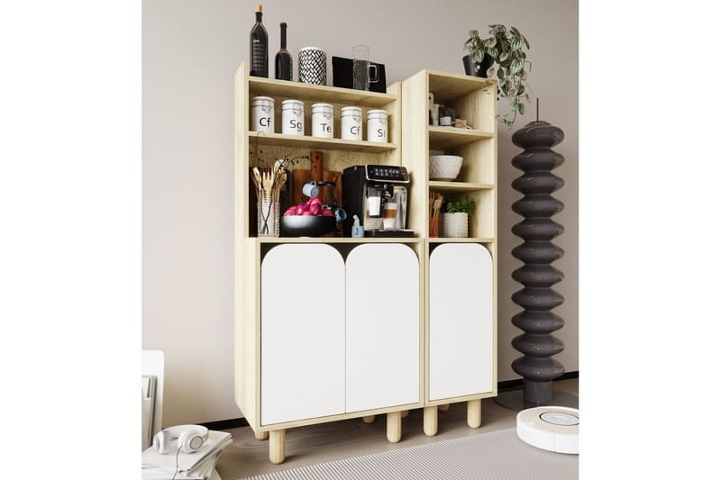 Estra Highboard - Beige/Hvit - Oppbevaring - Skap - Oppbevaringsskap