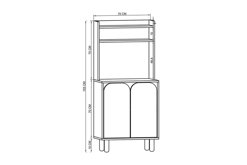 Estra Highboard - Beige/Hvit - Oppbevaring - Skap - Oppbevaringsskap