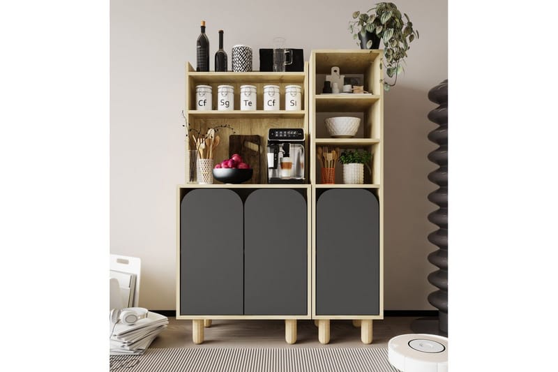 Estra Highboard - Brun/Antrasitt - Oppbevaring - Skap - Oppbevaringsskap