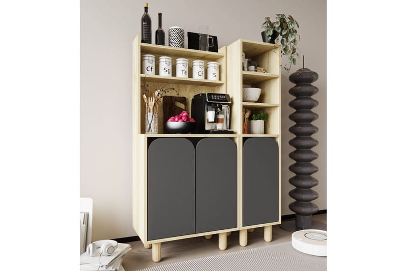 Estra Highboard - Brun/Antrasitt - Oppbevaring - Skap - Oppbevaringsskap