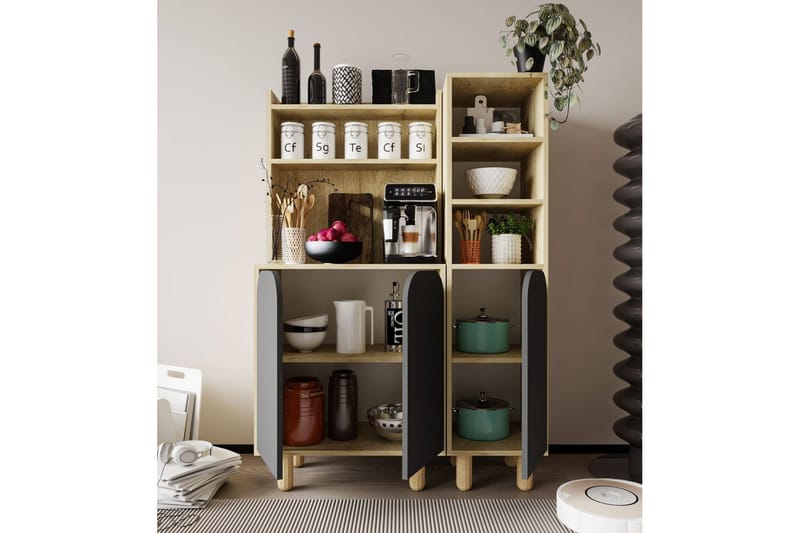 Estra Highboard - Brun/Antrasitt - Oppbevaring - Skap - Oppbevaringsskap