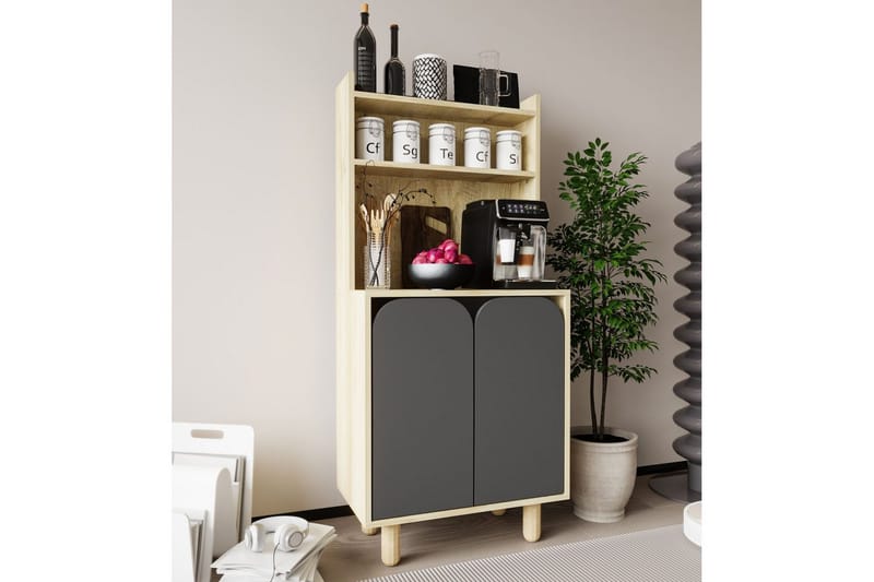 Estra Highboard - Brun/Antrasitt - Oppbevaring - Skap - Oppbevaringsskap