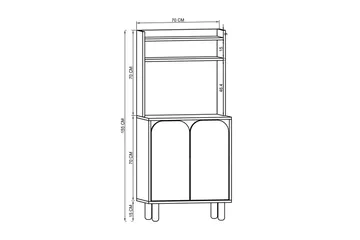 Estra Highboard - Brun/Antrasitt - Oppbevaring - Skap - Oppbevaringsskap