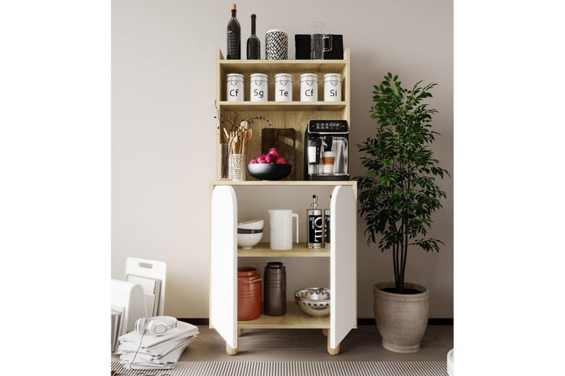 Estra Highboard - Brun/Hvit - Oppbevaring - Skap - Oppbevaringsskap