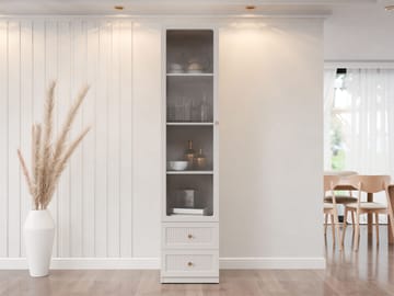 Fayric Vitrineskap 46x201 cm - Beige - Oppbevaring - Skap - Vitrineskap