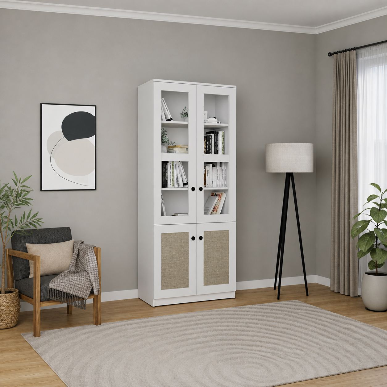 Flerbruks skap Hanah Home Lisa (80 x 190 x 37 cm) Hvit - Hvit