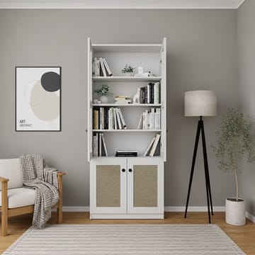 Flerbruks skap Hanah Home Lisa (80 x 190 x 37 cm) Hvit - Hvit - Oppbevaring - Skap - Vitrineskap