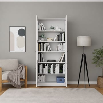 Flerbruks skap Hanah Home Lisa (80 x 190 x 37 cm) Hvit - Hvit - Oppbevaring - Skap - Vitrineskap