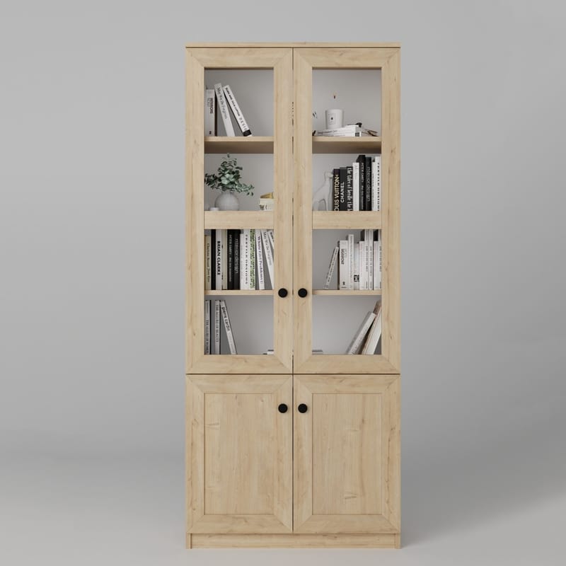 Flerbruks skap Hanah Home Lisa (80 x 190 x 37 cm) Sapphire Oak - Sapphire Oak - Oppbevaring - Skap - Vitrineskap