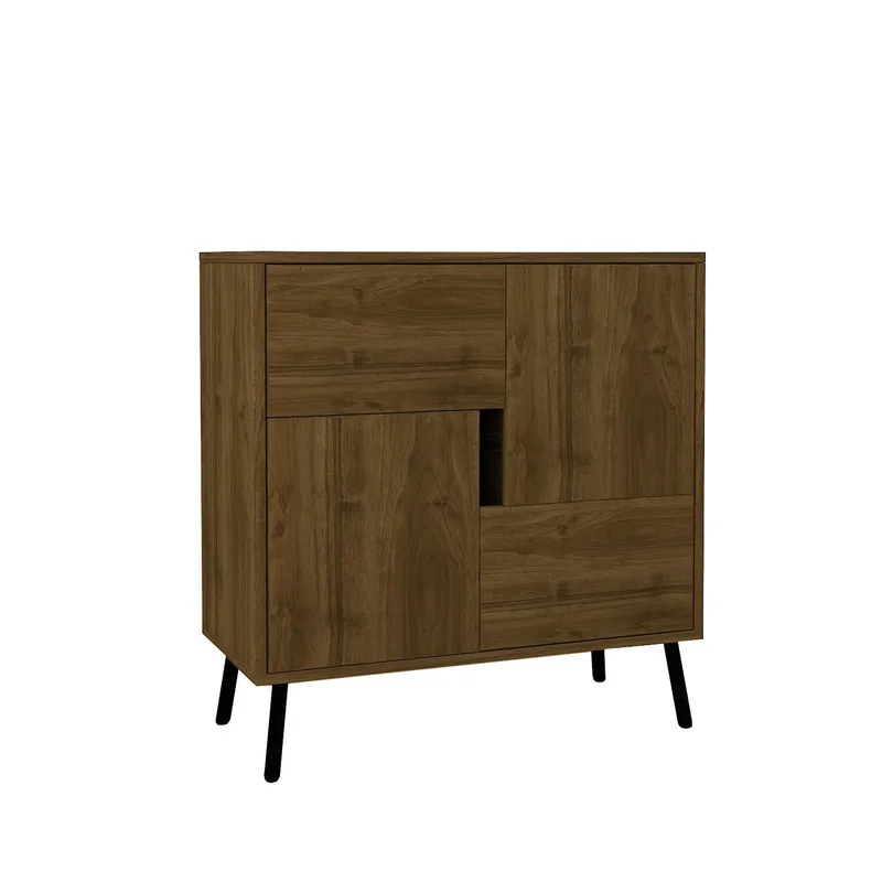 Flerbruks skap Homitis Darien (76,5 x 79,5 x 35 cm) Istanbul valnøtt svart tre, undefined