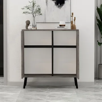 Flerbruks skap Homitis Darien (76,5 x 79,5 x 35 cm) Marmor svart tre - Oppbevaring - Skap - Oppbevaringsskap