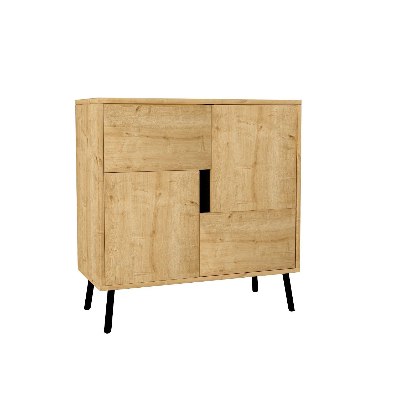Flerbruks skap Homitis Darien (76,5 x 79,5 x 35 cm) Safir-eik svart tre -
