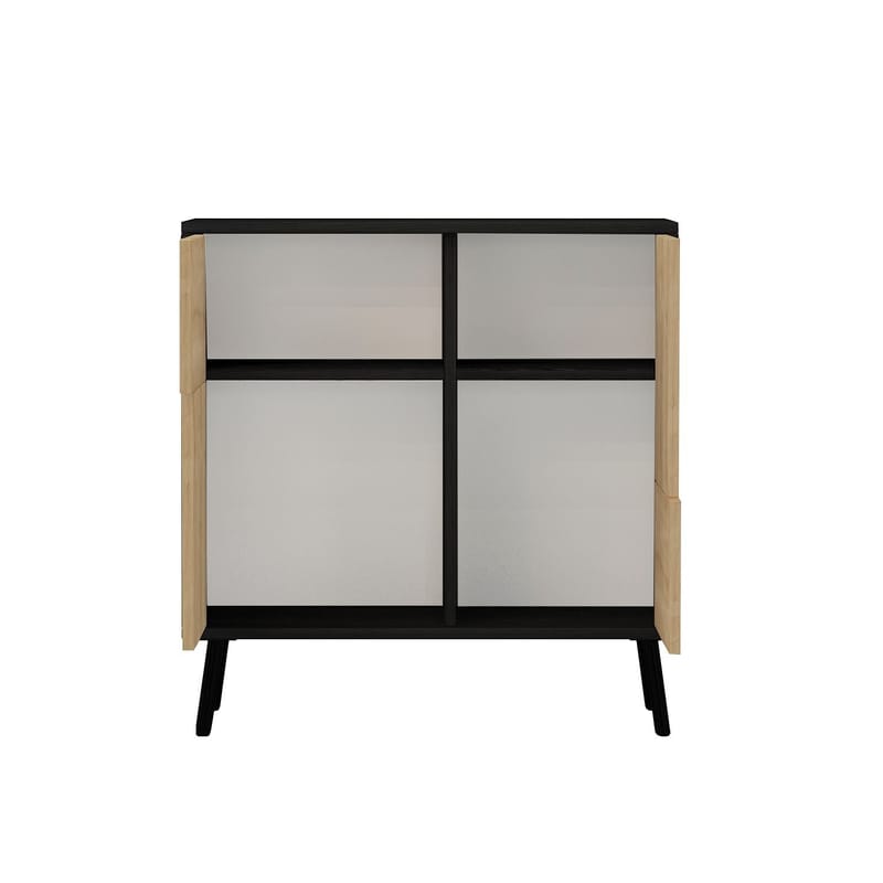 Flerbruks skap Homitis Darien (76,5 x 79,5 x 35 cm) Svart tre safir-eik - Oppbevaring - Skap - Oppbevaringsskap