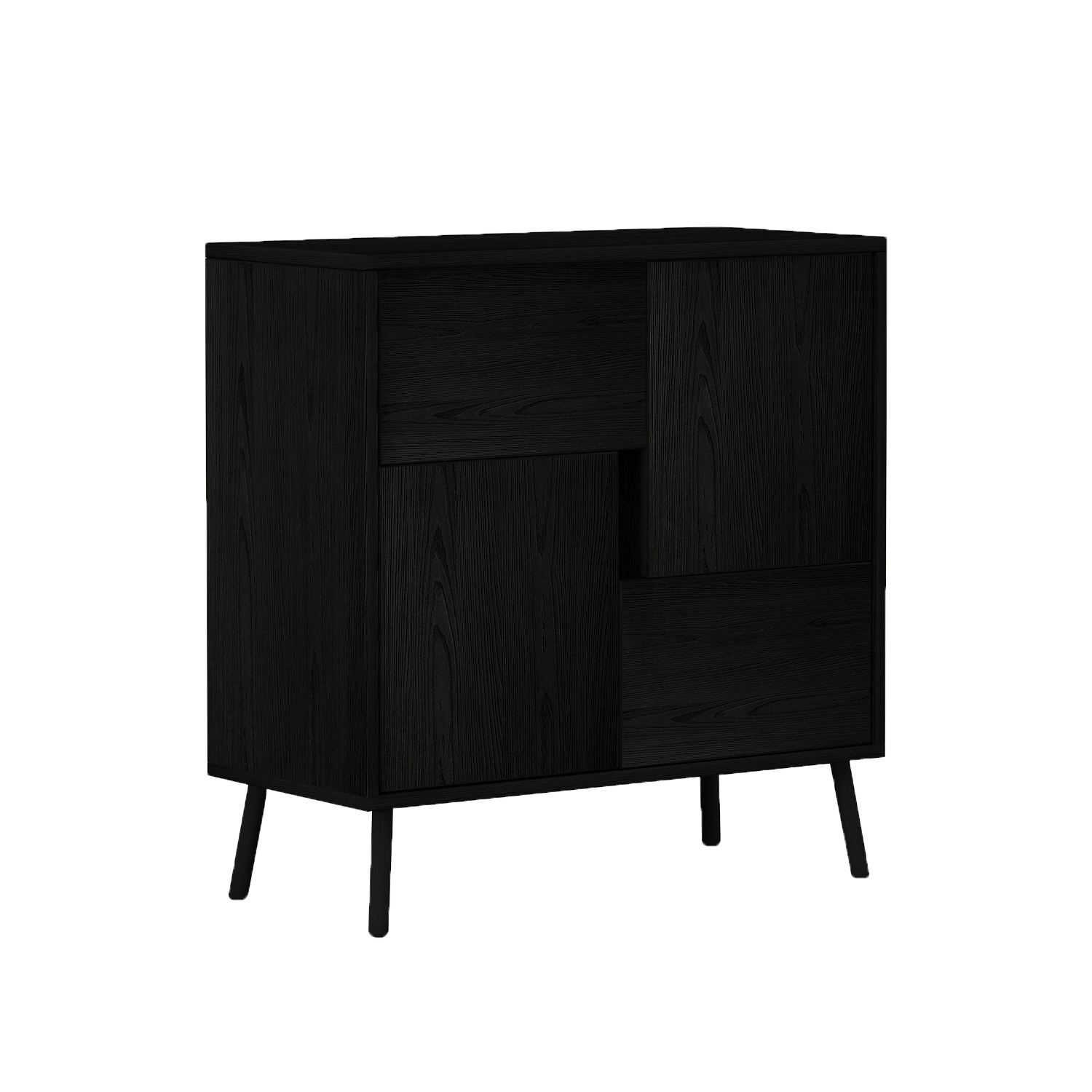 Flerbruks skap Homitis Darien (76,5 x 79,5 x 35 cm) Svart tre -