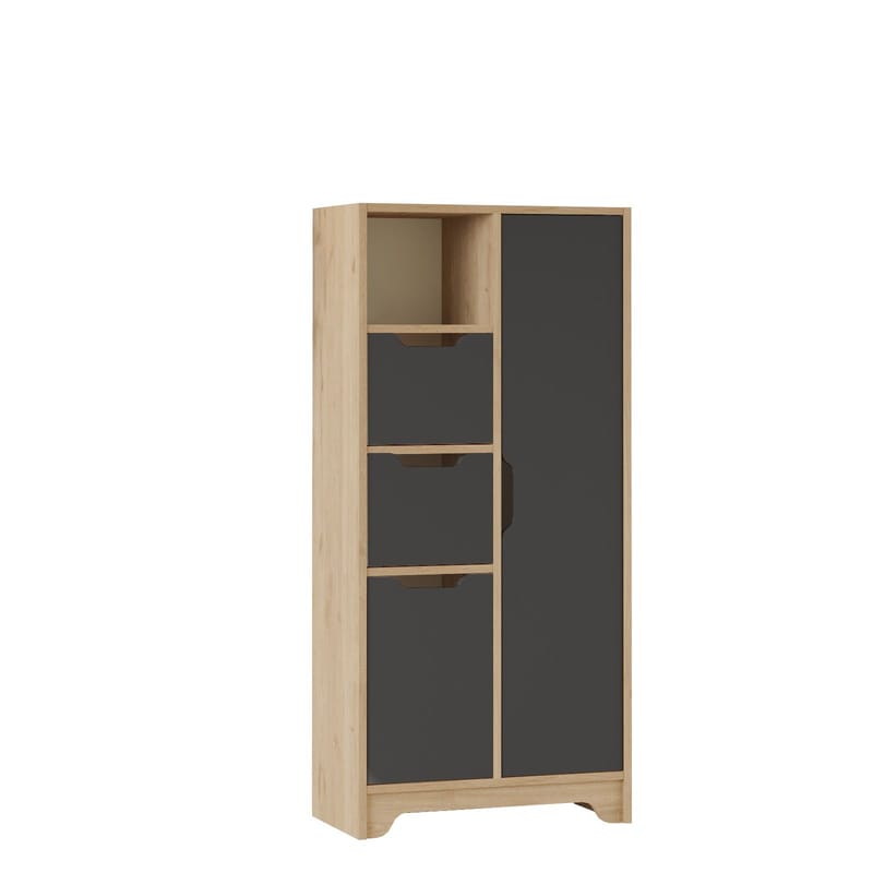 Flerbruks skap Homitis Libero (71 x 140 x 34 cm) Eik antrasitt, Eik/Antrasitt