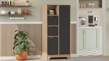 Flerbruks skap Homitis Libero (71 x 140 x 34 cm) Eik antrasitt - Eik/Antrasitt - Oppbevaring - Skap - Oppbevaringsskap