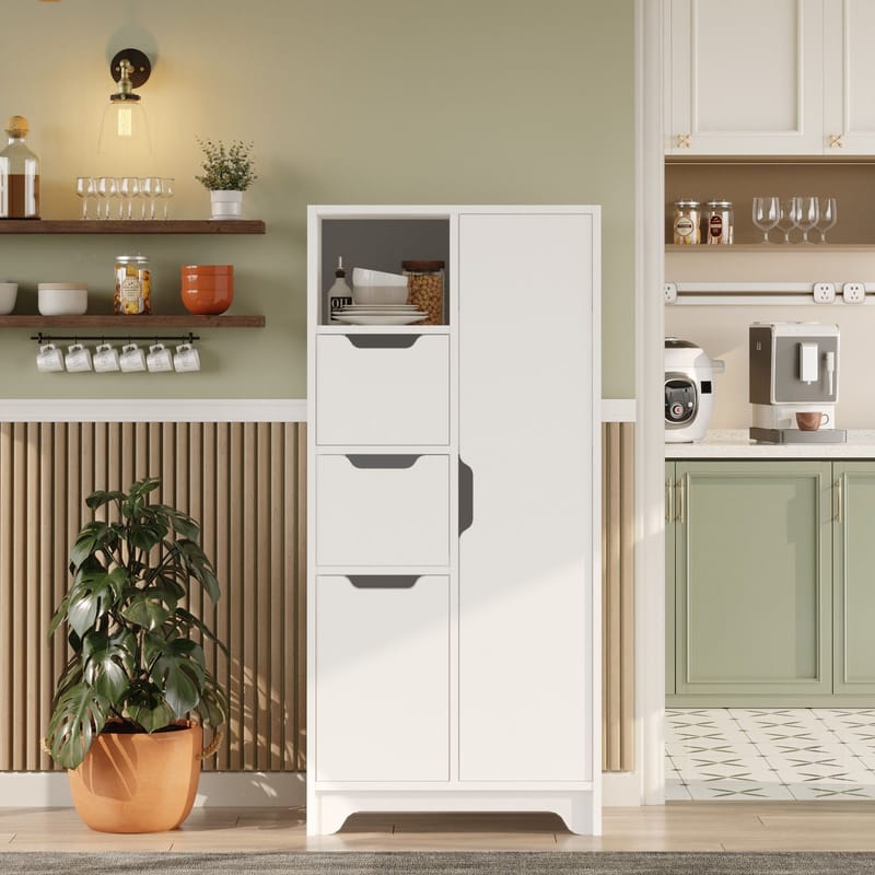 Flerbruks skap Homitis Libero (71 x 140 x 34 cm) Hvit - Oppbevaring - Skap - Oppbevaringsskap
