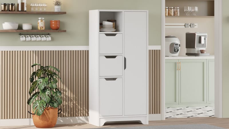 Flerbruks skap Homitis Libero (71 x 140 x 34 cm) Hvit - Oppbevaring - Skap - Oppbevaringsskap