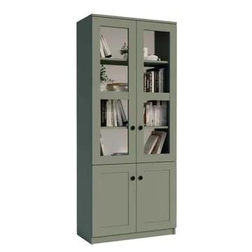 Flerbruksskap Hanah Home Lisa 1600-135 (80 x 190 x 37 cm) Grønn - Grønn - Oppbevaring - Skap - Vitrineskap