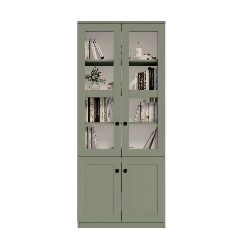 Flerbruksskap Hanah Home Lisa 1600-135 (80 x 190 x 37 cm) Grønn - Grønn - Oppbevaring - Skap - Vitrineskap
