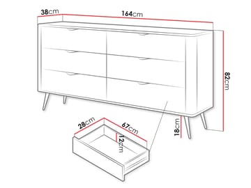 Forba skjenk 164 cm - hvit - Oppbevaring - Skap - Barskap