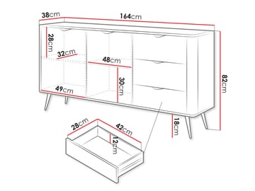 Forba skjenk 164 cm - hvit - Oppbevaring - Skap - Barskap