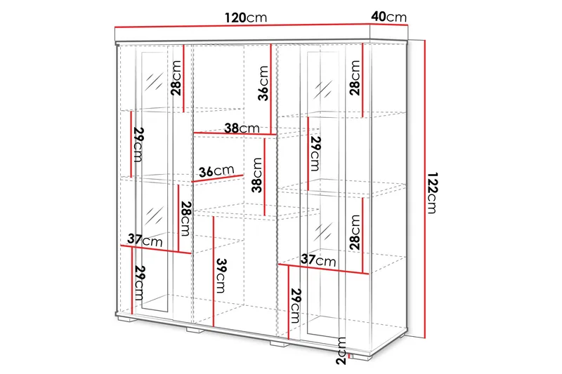Gammelt Highboard - Brun - Oppbevaring - Skap - Oppbevaringsskap