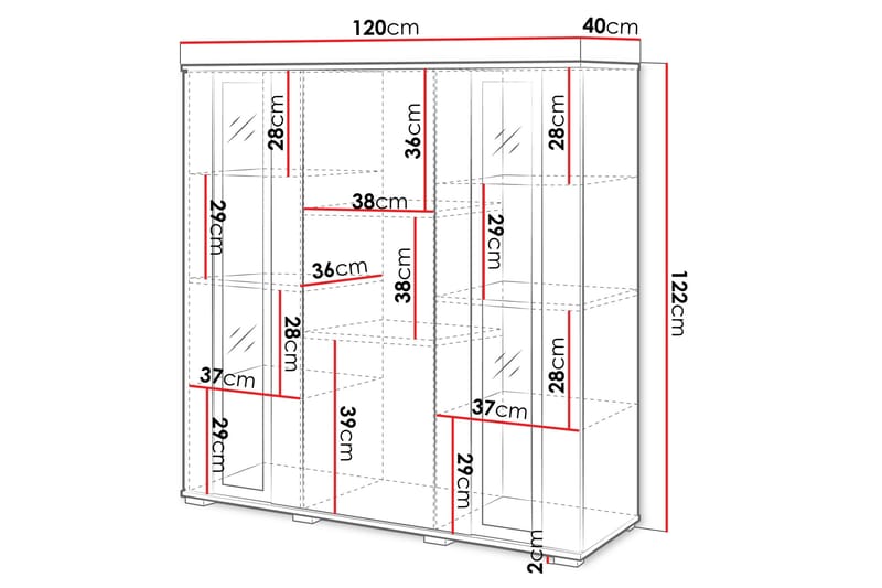 Gammelt Highboard - Brun - Oppbevaring - Skap - Oppbevaringsskap