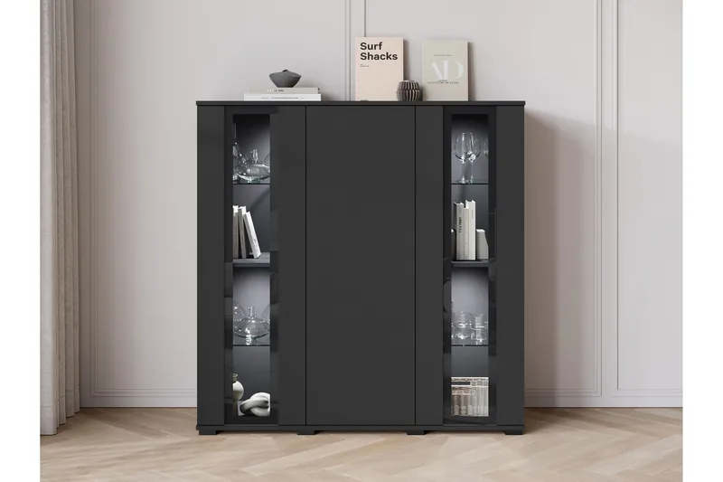 Gammelt Highboard, Brun/Hvit