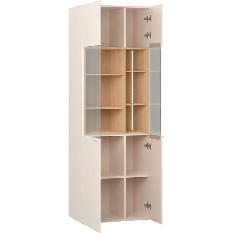 Glasskabinett 4 You Fresh Wide - Sandbeige - Oppbevaring - Skap - Vitrineskap