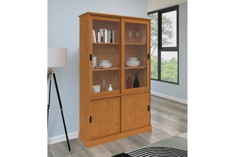 Harry Vitrineskap 115x190 cm - Natur - Oppbevaring - Skap - Vitrineskap