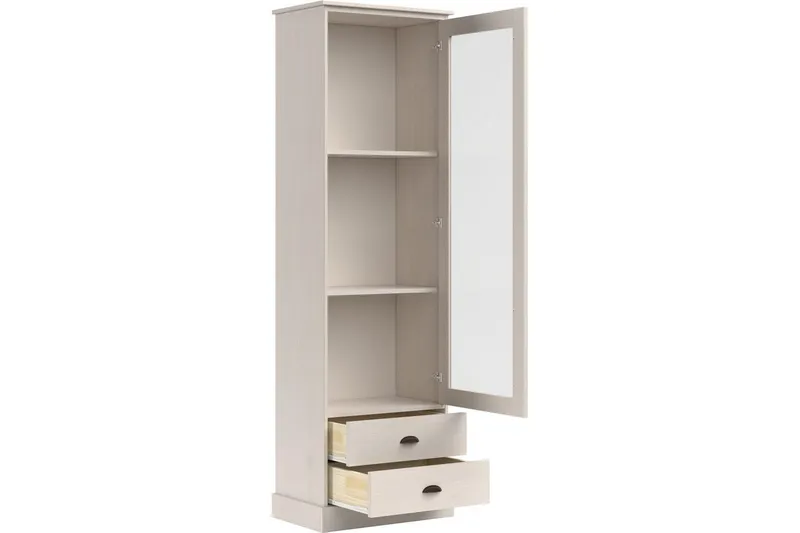 Harry Vitrineskap 55x180 cm - Hvit - Oppbevaring - Skap - Vitrineskap
