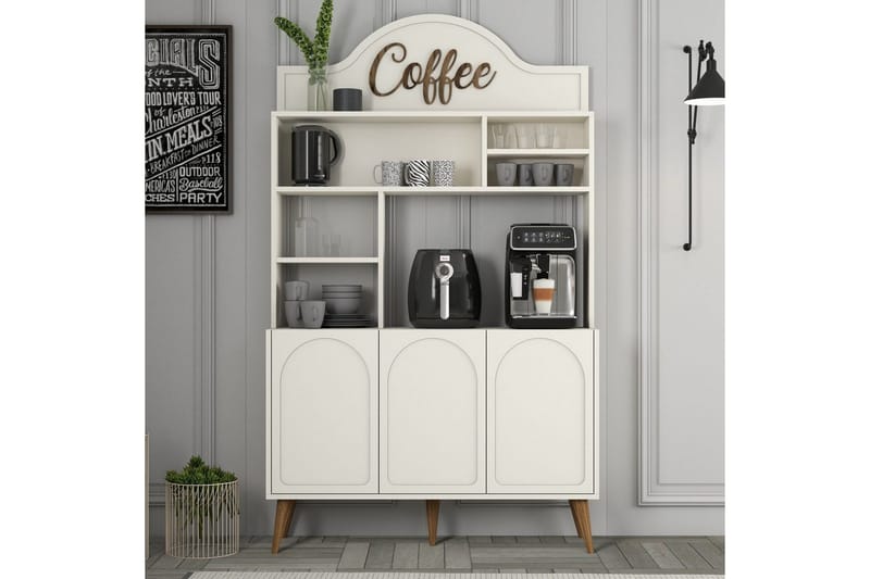 Hazim Barskap 120x202 cm - Brun/Cremehvit - Oppbevaring - Skap - Barskap