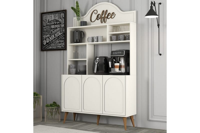 Hazim Barskap 120x202 cm - Brun/Cremehvit - Oppbevaring - Skap - Barskap