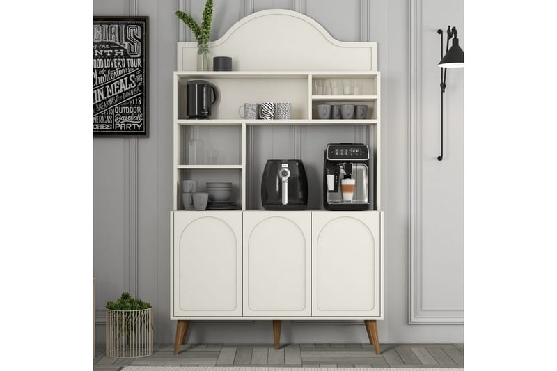 Hazim Barskap 120x202 cm - Brun/Cremehvit - Oppbevaring - Skap - Barskap