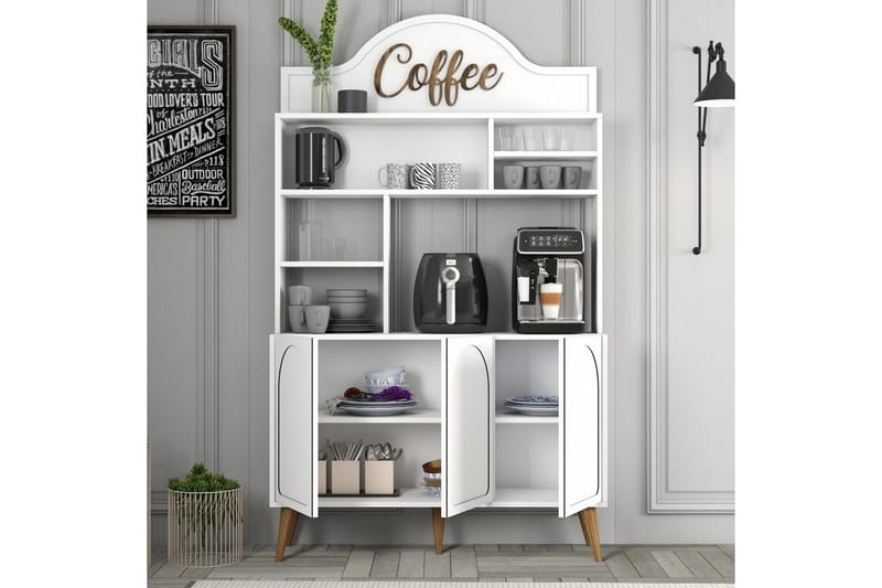 Hazim Barskap 120x202 cm - Brun/Hvit - Oppbevaring - Skap - Barskap