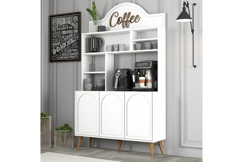 Hazim Barskap 120x202 cm - Brun/Hvit - Oppbevaring - Skap - Barskap