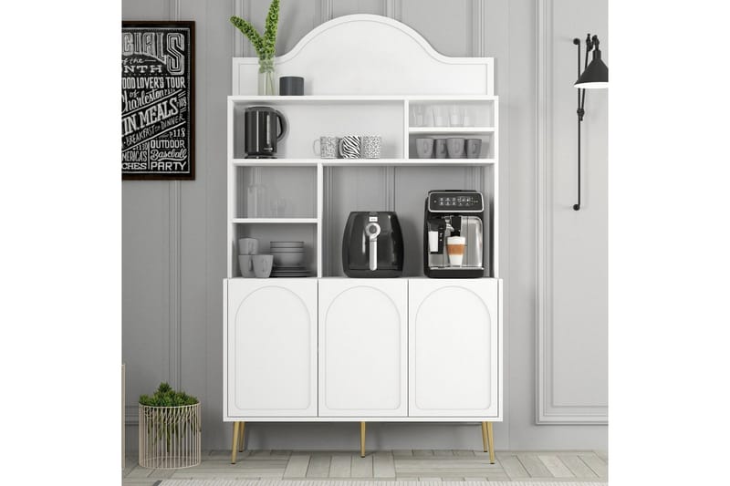 Hazim Barskap 120x202 cm - Gull/Hvit - Oppbevaring - Skap - Barskap