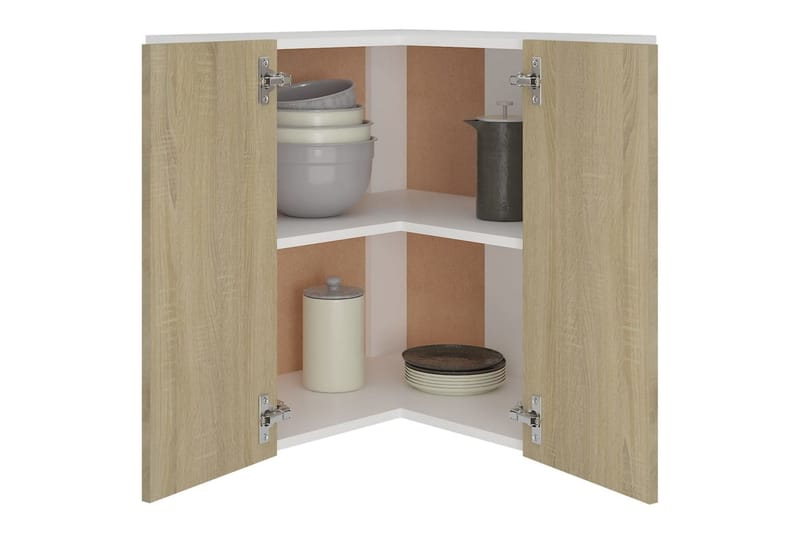 Hengende hjörneskap sonoma eik 57x57x60 cm sponplate - Brun - Oppbevaring - Skap - Hjørneskap