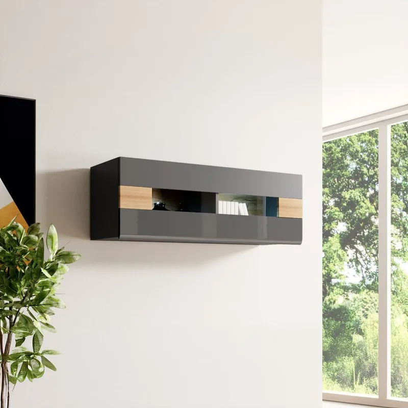 Hengende skap Toledo - Antrasitt Laminat - Grandson Eik - Oppbevaring - Skap - Oppbevaringsskap