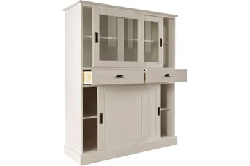 Highboard og skapkommode Loft24 Høyskap Harry hvit Vit - Oppbevaring - Skap - Oppbevaringsskap