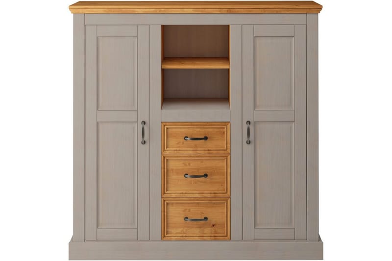 Highboard og skapkommode Loft24 Høyskap Selma grå Grå - Oppbevaring - Skap - Oppbevaringsskap