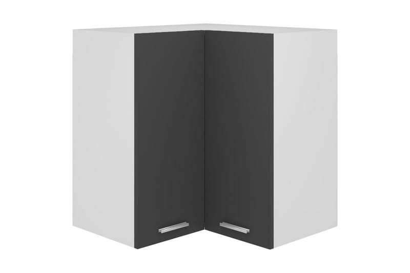 Hengende hjørneskap grå 57x57x60 cm sponplate - Grå - Oppbevaringsskap - Hjørneskap