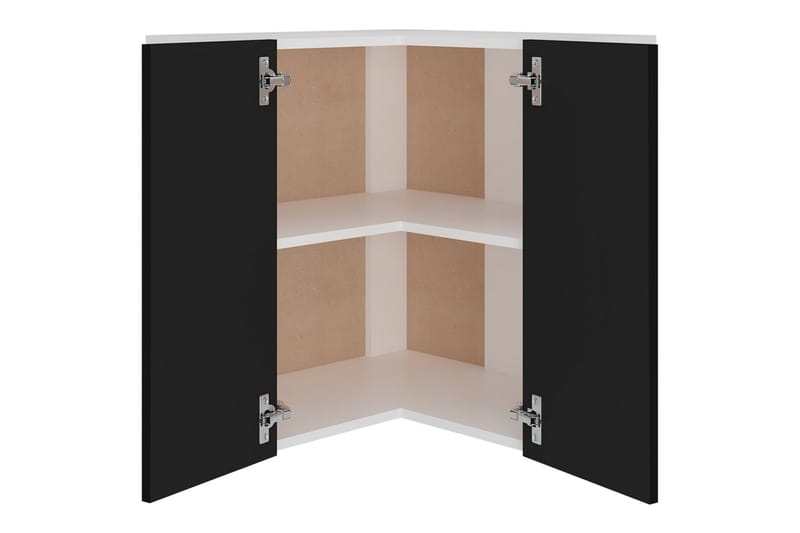 Hengende hjørneskap svart 57x57x60 cm sponplate - Svart - Oppbevaring - Skap - Hjørneskap